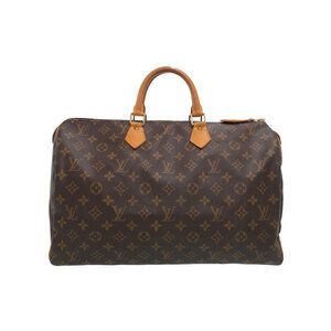 Louis Vuitton Monogram Leather Brown Speedy Boston Bag